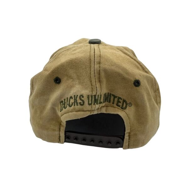 Vintage 90s Ducks Unlimited Faded Spell Out Snapback Hat Cap Brown Green USA - Picture 3 of 5